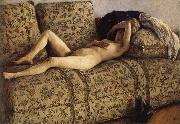 The female nude on the sofa Gustave Caillebotte